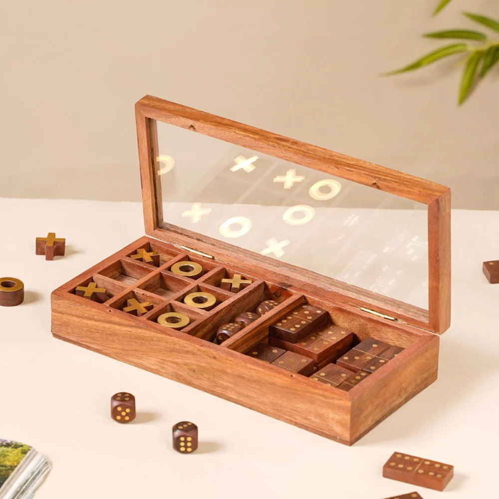 3 in 1 Portable Game Wooden Box Set - Image 11