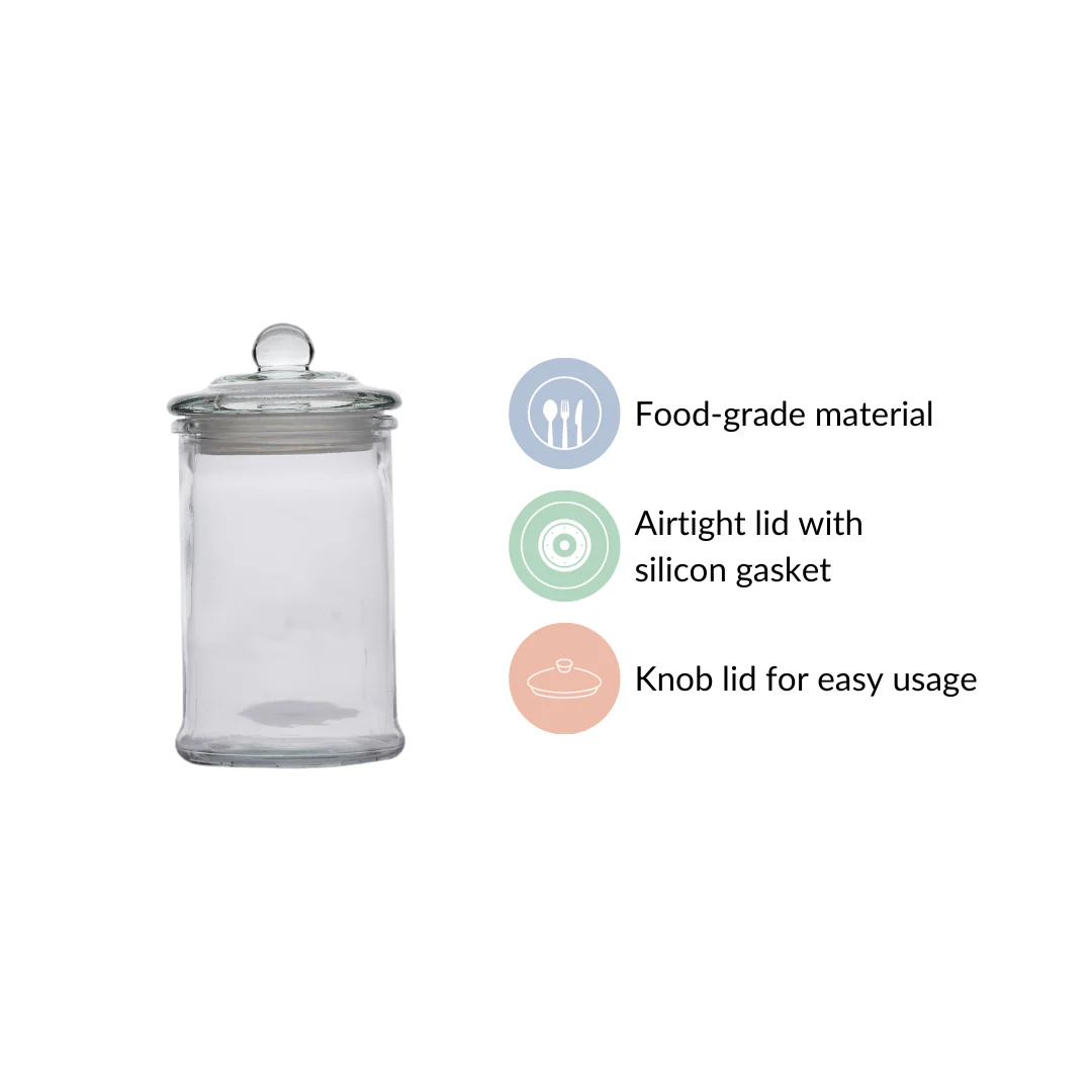 Airtight Glass Kitchen Jar Set Of 6 350ml - Image 4