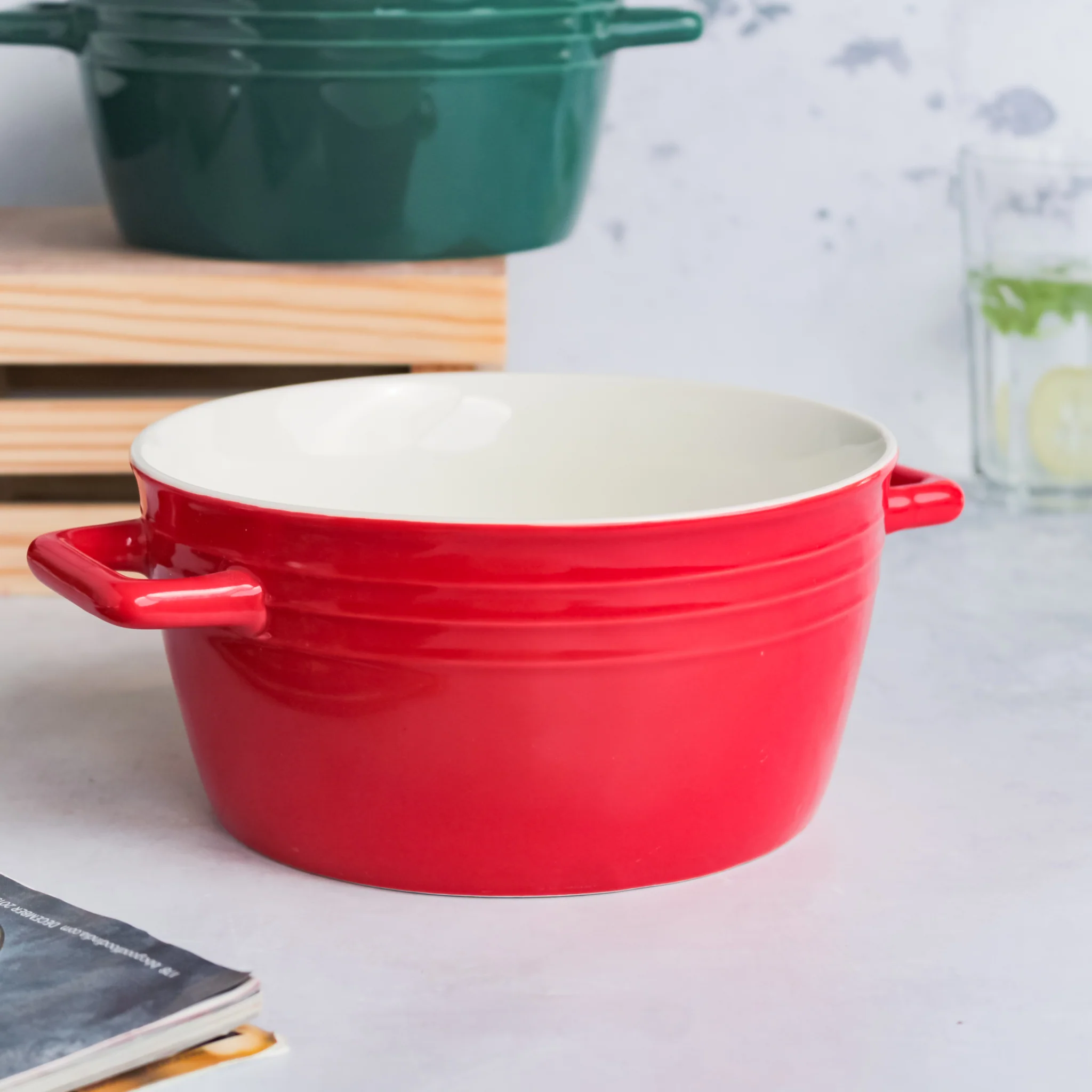 Ceramic Soup Bowl with Handles - Image 16