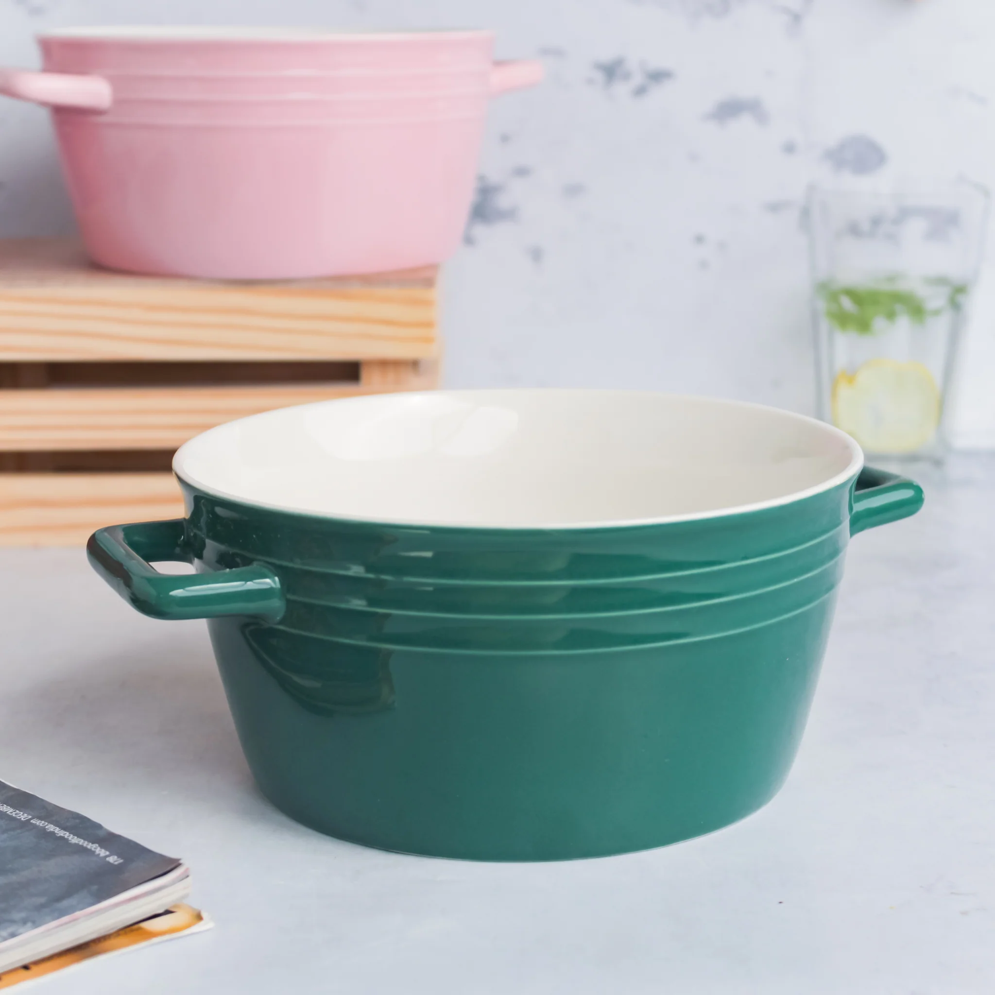 Ceramic Soup Bowl with Handles - Image 18