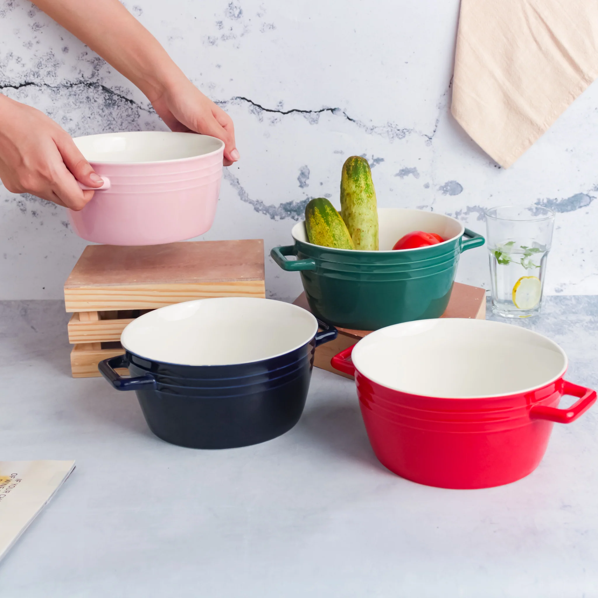 Ceramic Soup Bowl with Handles - Image 9