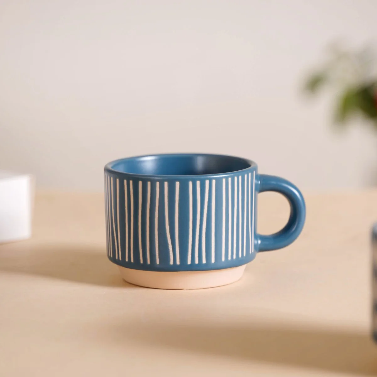 Eclectic Stackable Cups Set Of 4 With Stand Blue 100ml - Image 7