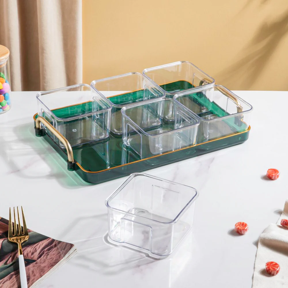 Emerald Charm Tray And Bowl Set Of 7 - Image 5