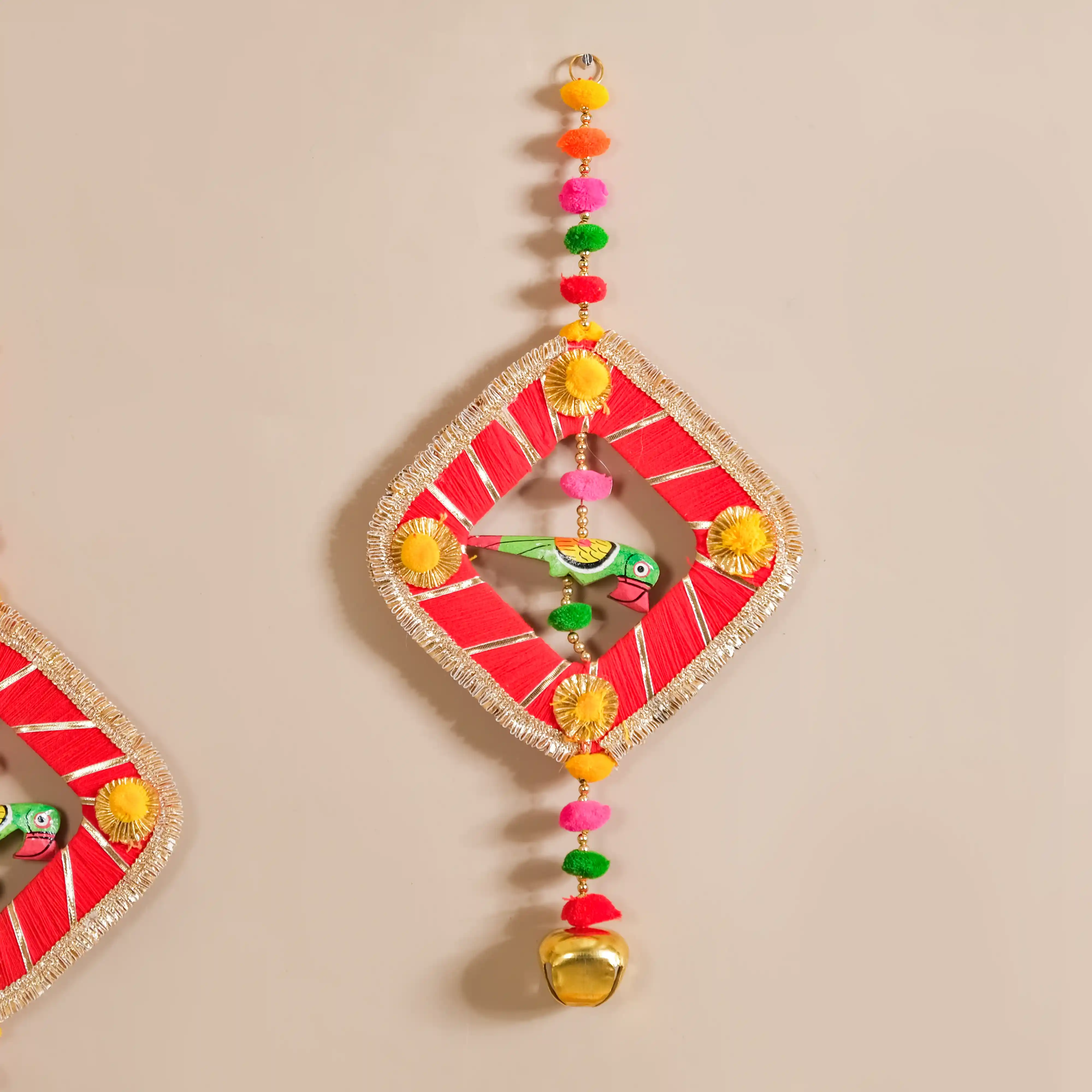 Festive Bell Multicolour Wall Hanging Set of 2 - Image 12