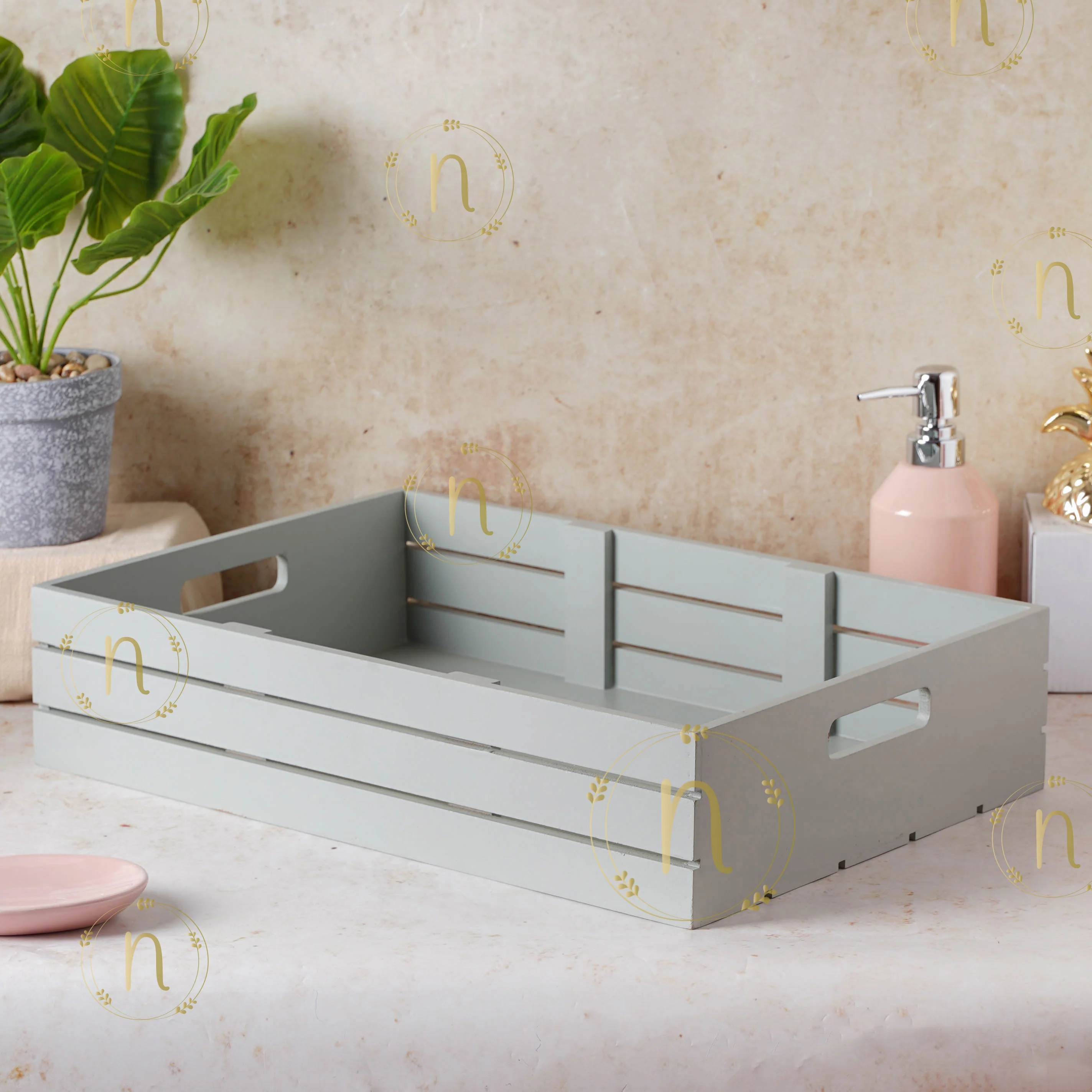 Grey Wooden Crate - Image 4