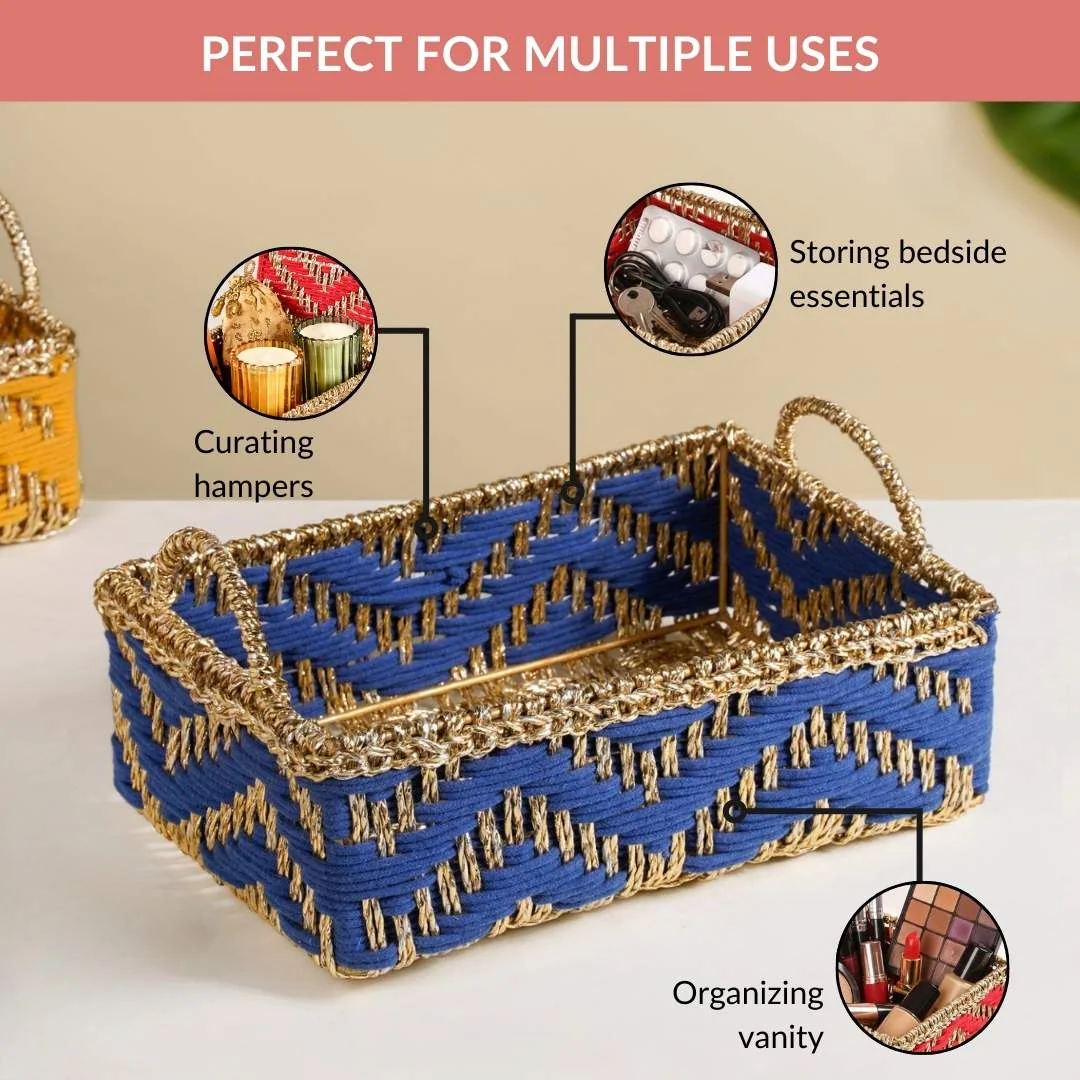 Handwoven Basket Blue - Image 8