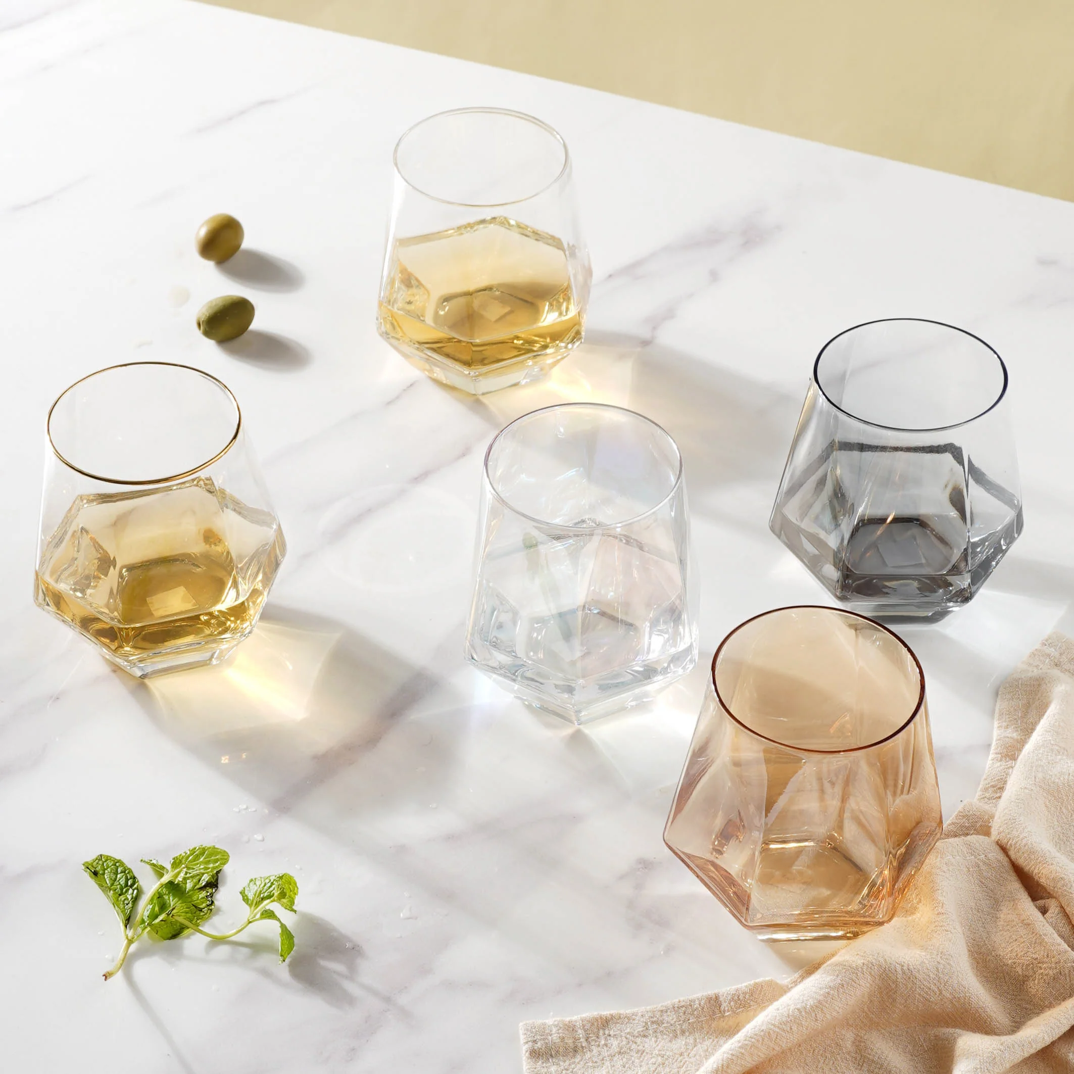 Hexagon Tumbler Glass Set of 2 - Image 3