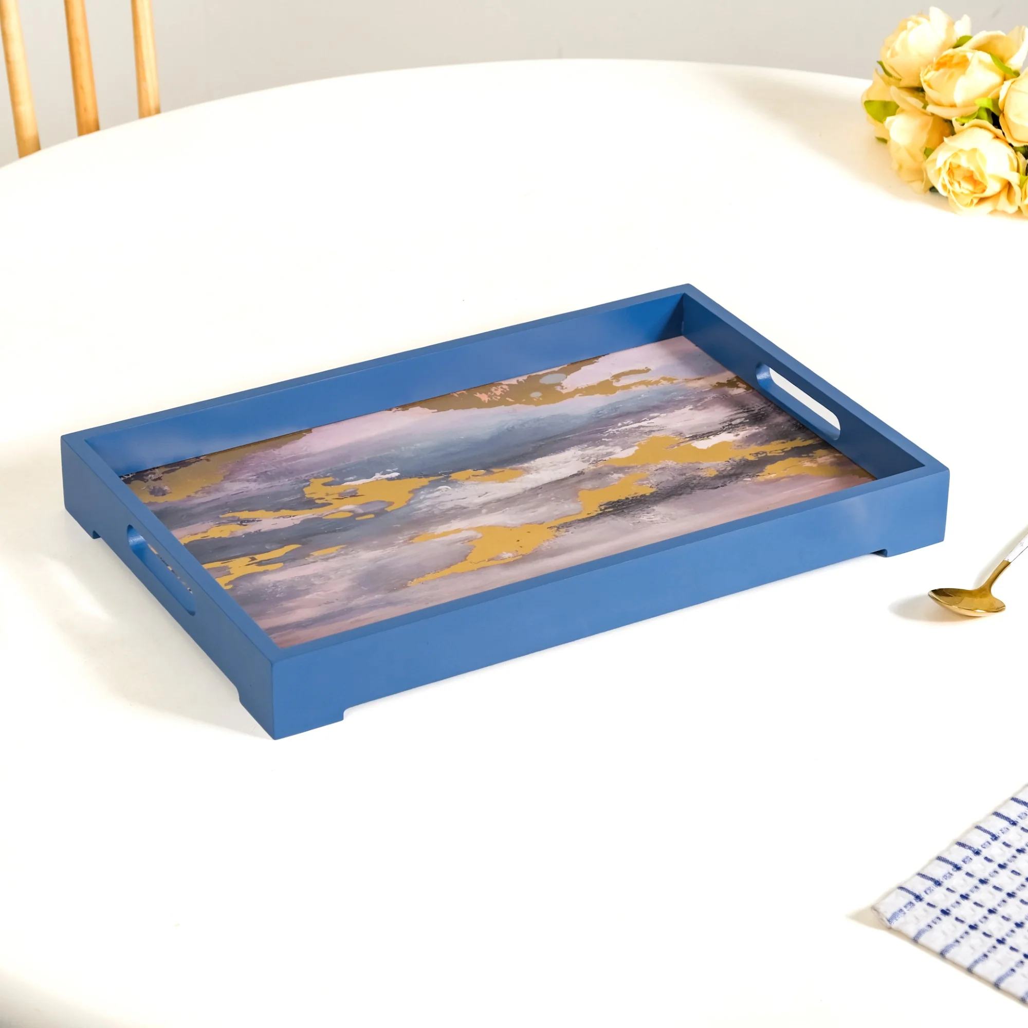 Impressionism Sky Art Tray Set Of 2 Blue - Image 7
