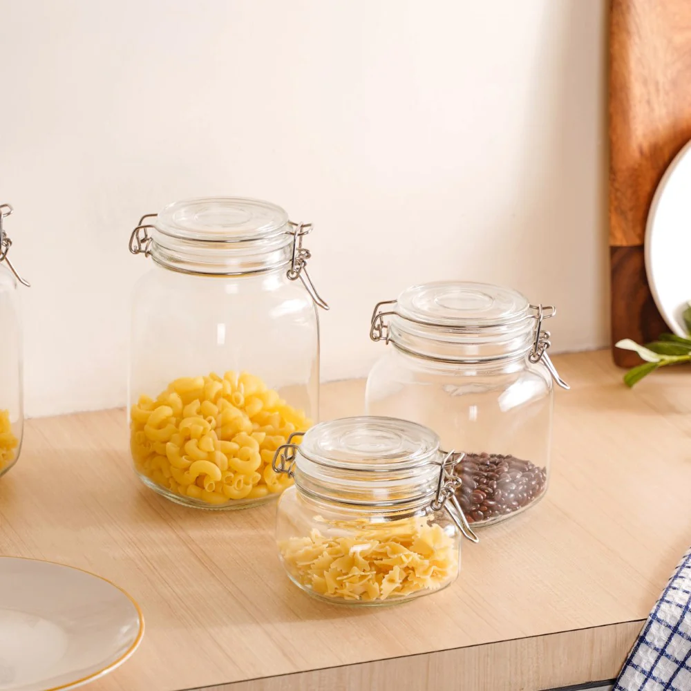 Kitchen Jars With Airtight Clip Lids Set Of 4 1500ml - Image 14