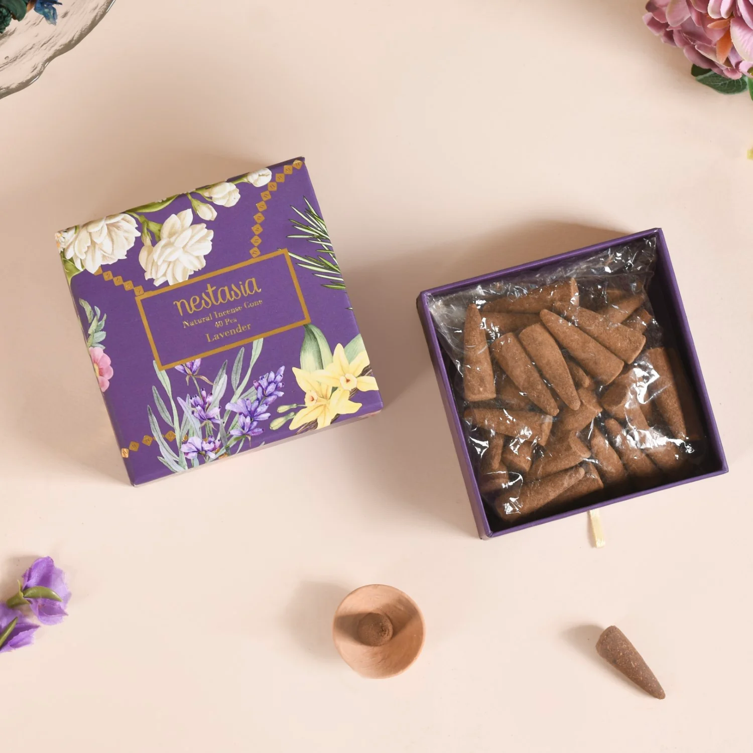 Lavender Fragrant Incense Cones Pack Of 40 - Image 3