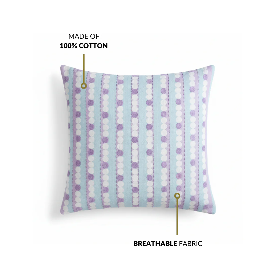 Lavender Lanes Cotton Embroidered Cushion Cover 40x40cm - Image 5