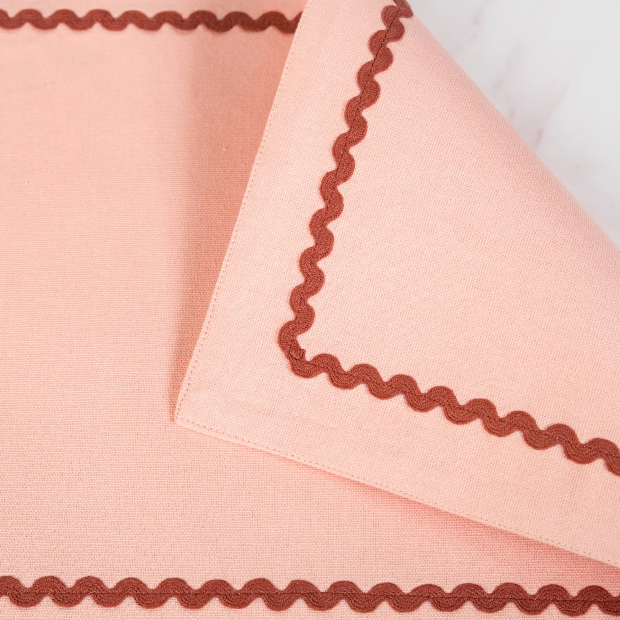 Madeline Peach Set Of 4 Reversible Cotton Placemats - Image 3