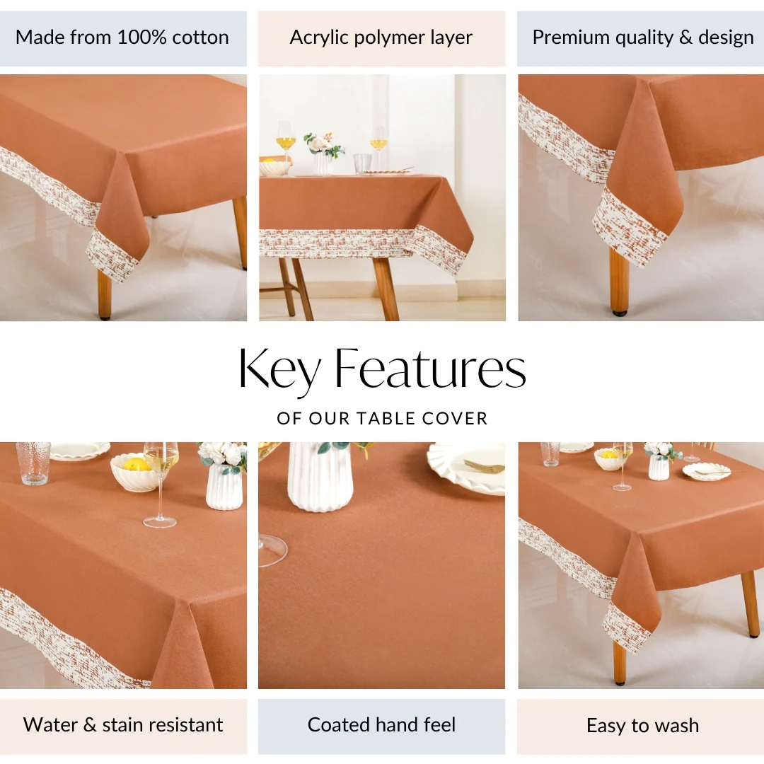 Mocha Fern 6 Seater Table Cloth 203x152cm - Image 5