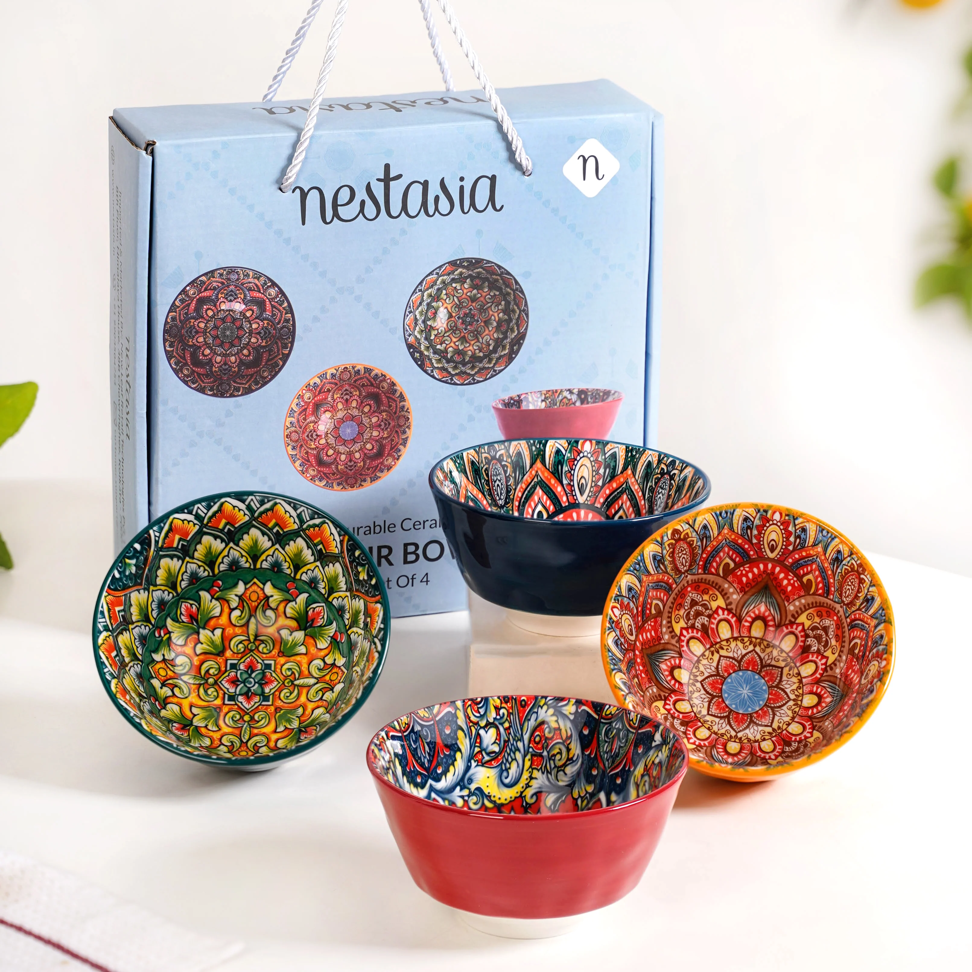 Multicolour Mandala Snack Bowl Set Of 4 380ml - Image 10