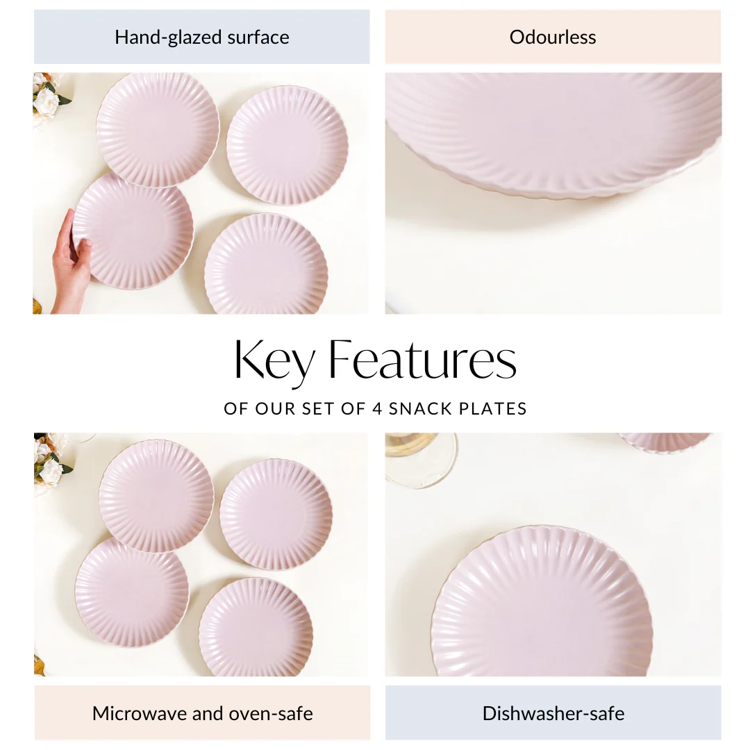 Scallop Lilac Snack Plates Set Of 4 8 Inch - Image 5