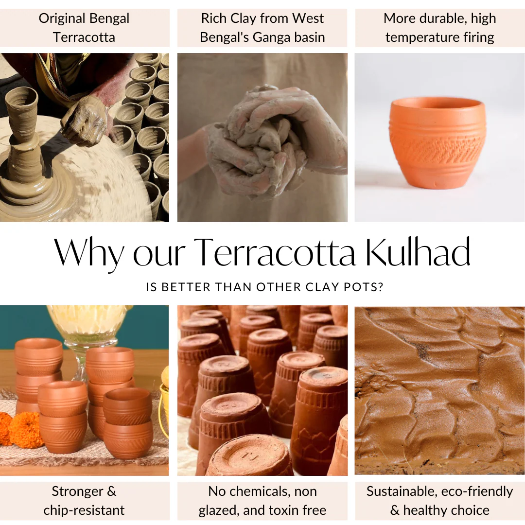 Set Of 10 Sustainable Terracotta Tea Cups 80ml - Image 7