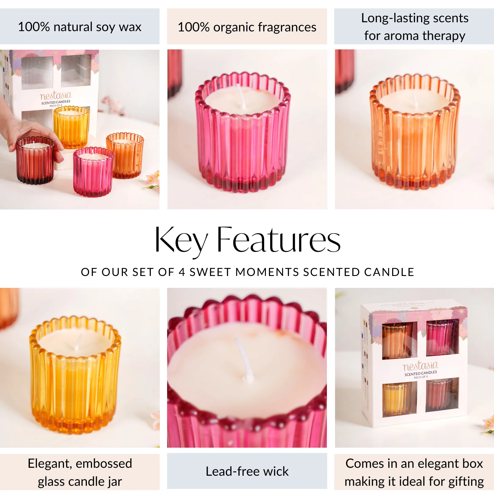 Set Of 4 Sweet Moments Scented Candle - Image 5