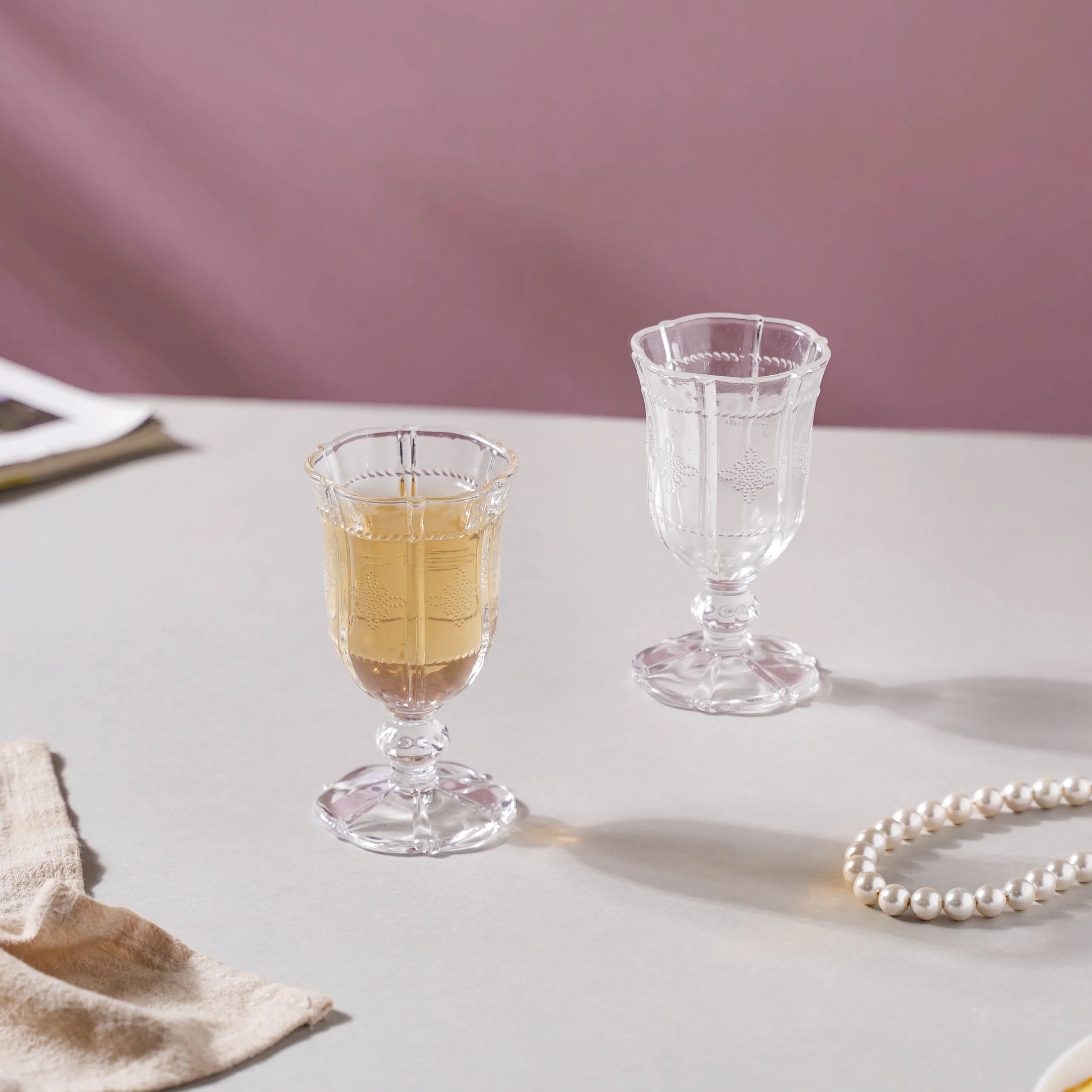 Dainty Stemmed Dessert Wine Glass Set of 2 - Image 4