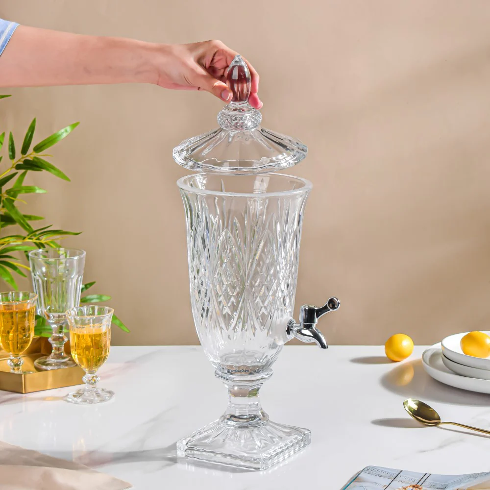 Vintage Textured Glass Water Dispenser - Image 7